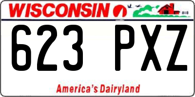 WI license plate 623PXZ