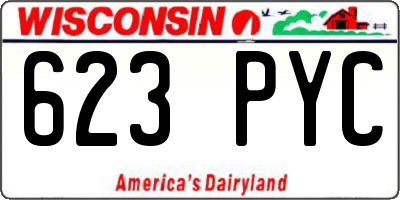 WI license plate 623PYC