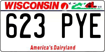 WI license plate 623PYE