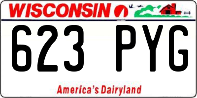 WI license plate 623PYG