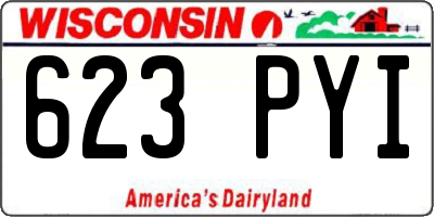 WI license plate 623PYI
