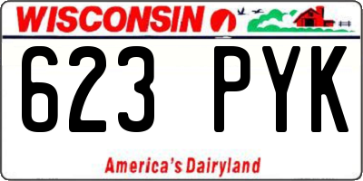 WI license plate 623PYK