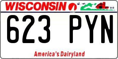 WI license plate 623PYN