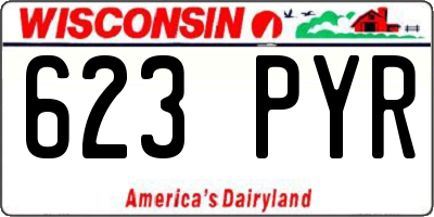 WI license plate 623PYR