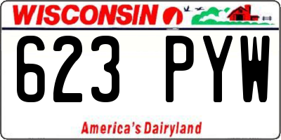 WI license plate 623PYW