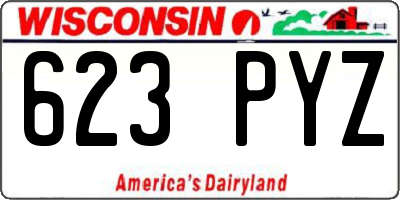 WI license plate 623PYZ