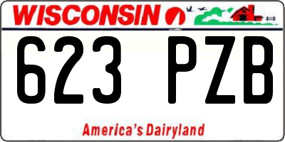 WI license plate 623PZB