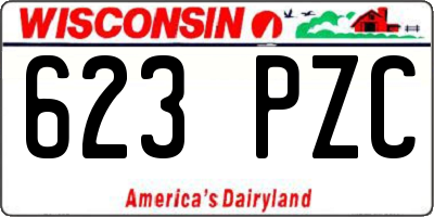 WI license plate 623PZC