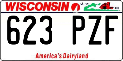 WI license plate 623PZF