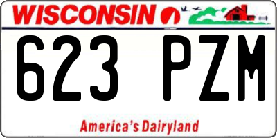 WI license plate 623PZM