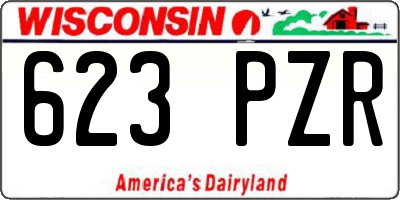 WI license plate 623PZR
