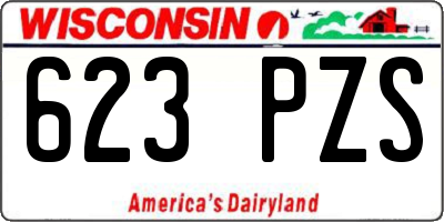 WI license plate 623PZS