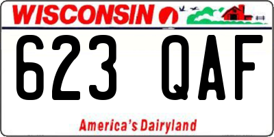 WI license plate 623QAF