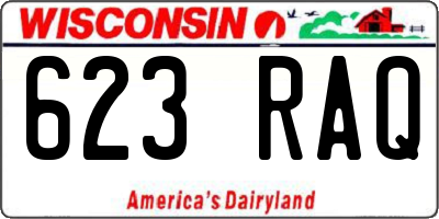 WI license plate 623RAQ