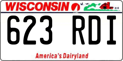 WI license plate 623RDI