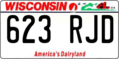 WI license plate 623RJD