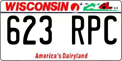 WI license plate 623RPC