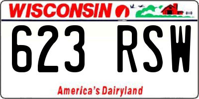 WI license plate 623RSW