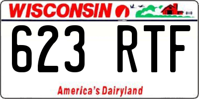 WI license plate 623RTF