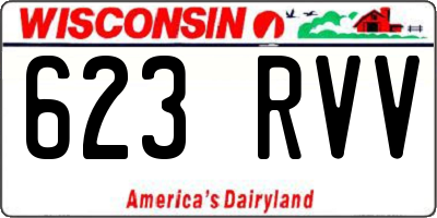 WI license plate 623RVV