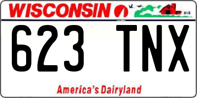 WI license plate 623TNX
