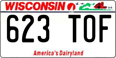 WI license plate 623TOF