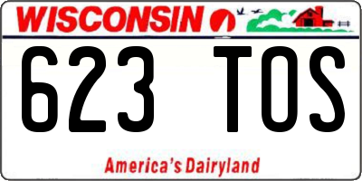 WI license plate 623TOS
