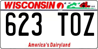 WI license plate 623TOZ