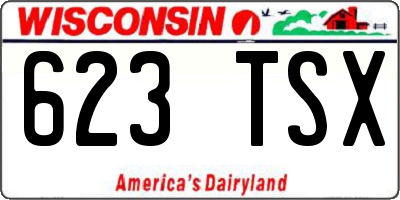 WI license plate 623TSX