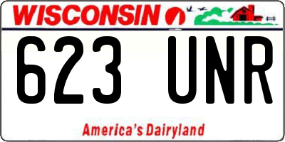 WI license plate 623UNR