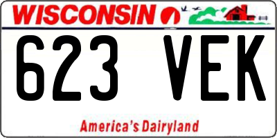 WI license plate 623VEK