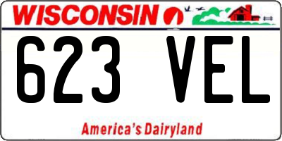 WI license plate 623VEL