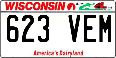WI license plate 623VEM