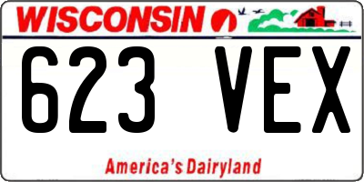 WI license plate 623VEX