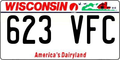 WI license plate 623VFC