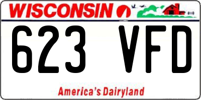 WI license plate 623VFD