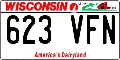 WI license plate 623VFN