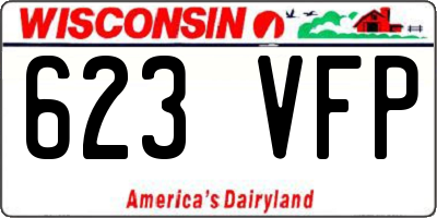 WI license plate 623VFP