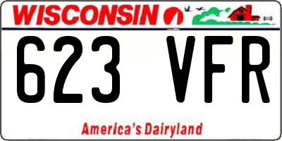 WI license plate 623VFR