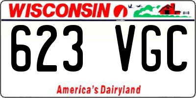 WI license plate 623VGC