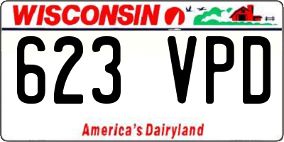 WI license plate 623VPD