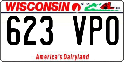 WI license plate 623VPO