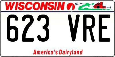 WI license plate 623VRE