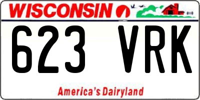 WI license plate 623VRK
