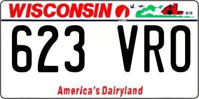 WI license plate 623VRO