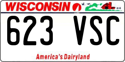 WI license plate 623VSC