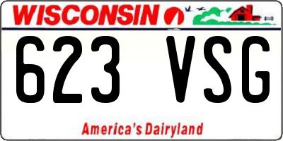 WI license plate 623VSG