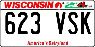WI license plate 623VSK