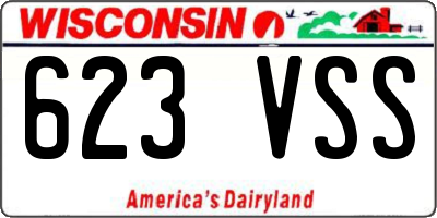 WI license plate 623VSS