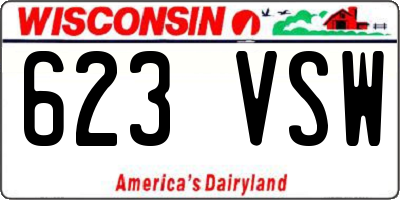 WI license plate 623VSW
